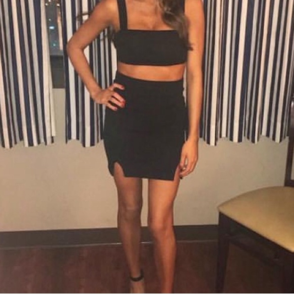 Black Two Piece Skirt Set